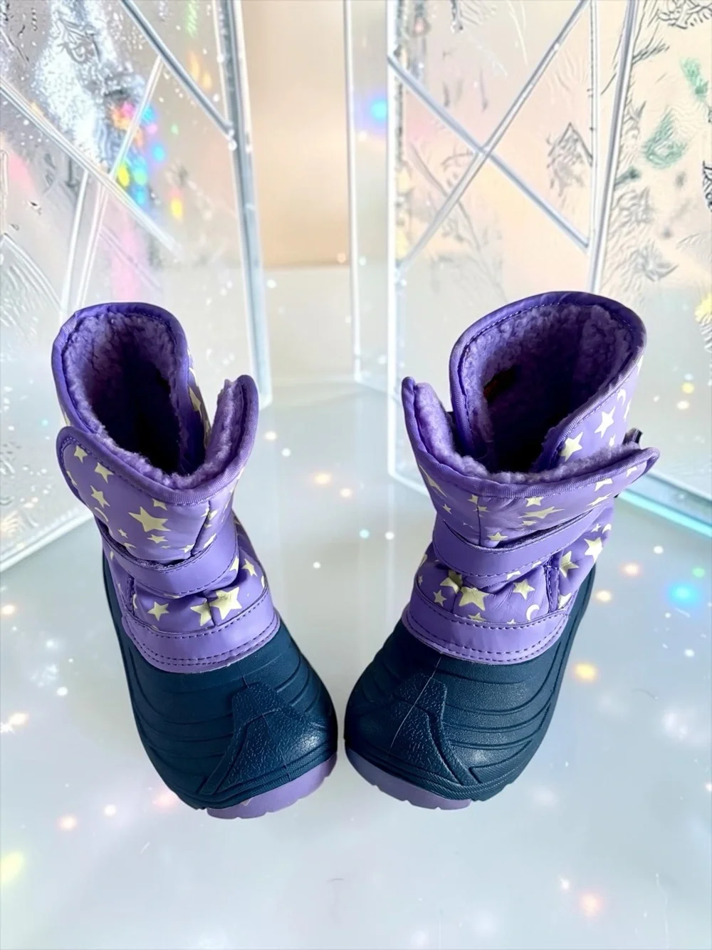Cat & Jack Purple & Navy Thermolite Star Winter Boots Toddler Girls Size 11